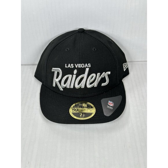 Size 7 1/2 Las Vegas Raiders Hat 59FIFTY New Era Omaha Low Profile Fitted Cap - Picture 1 of 4